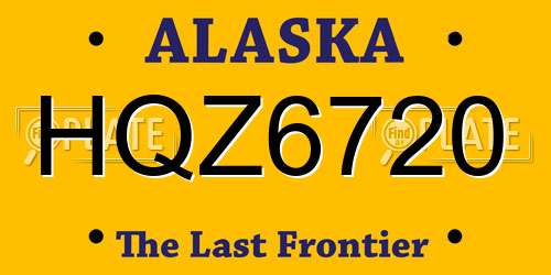 HQZ6720 Alaska License Plate
