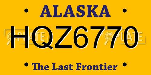 HQZ6770 Alaska License Plate