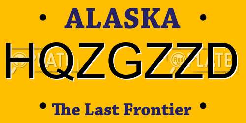 HQZGZZD Alaska License Plate