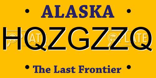 HQZGZZQ Alaska License Plate