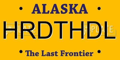 HRDTHDL Alaska License Plate