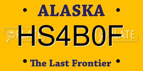 HS4B0F Alaska License Plate
