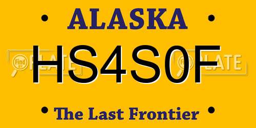 HS4S0F Alaska License Plate