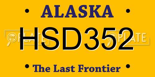 HSD352 Alaska License Plate
