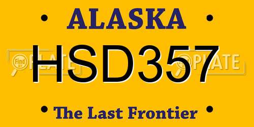 HSD357 Alaska License Plate