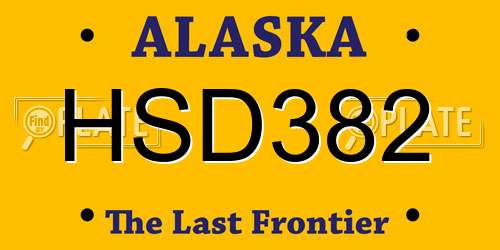 HSD382 Alaska License Plate