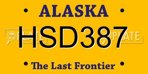 HSD387 Alaska License Plate