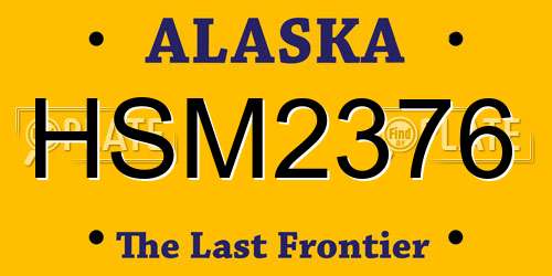 HSM2376 Alaska License Plate