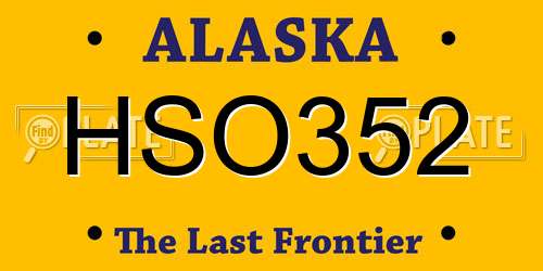 HSO352 Alaska License Plate