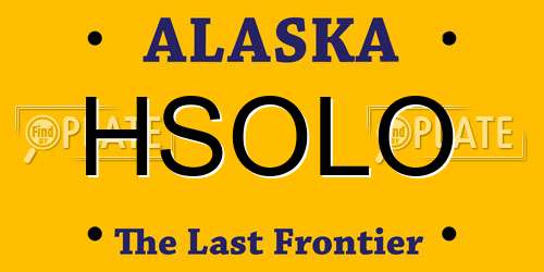 HSOLO Alaska License Plate
