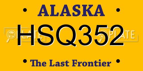 HSQ352 Alaska License Plate