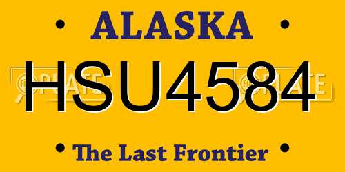 HSU4584 Alaska License Plate