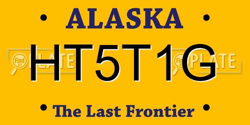 HT5T1G Alaska License Plate