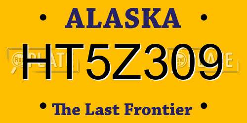 HT5Z309 Alaska License Plate