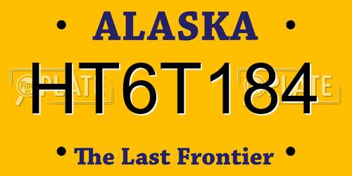 HT6T184 Alaska License Plate