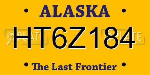 HT6Z184 Alaska License Plate