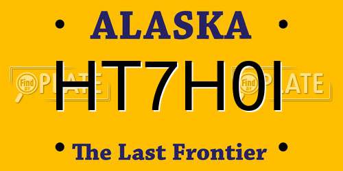 HT7H0I Alaska License Plate