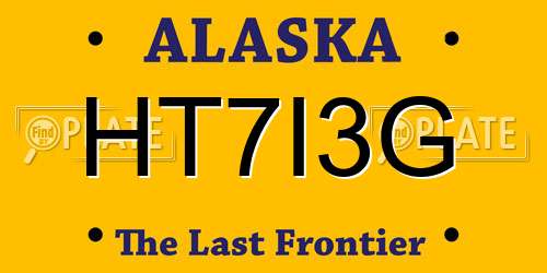 HT7I3G Alaska License Plate