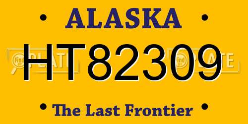 HT82309 Alaska License Plate