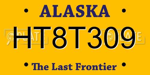 HT8T309 Alaska License Plate