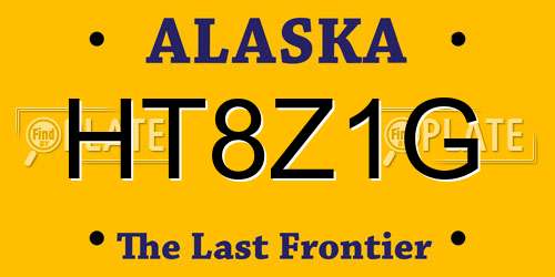 HT8Z1G Alaska License Plate