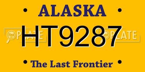 HT9287 Alaska License Plate