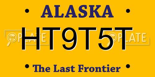 HT9T5T Alaska License Plate