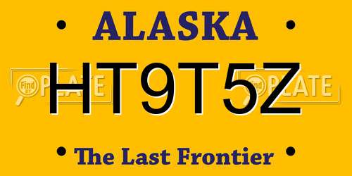 HT9T5Z Alaska License Plate