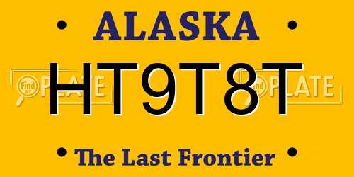 HT9T8T Alaska License Plate