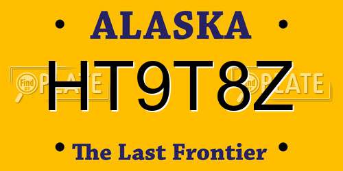 HT9T8Z Alaska License Plate