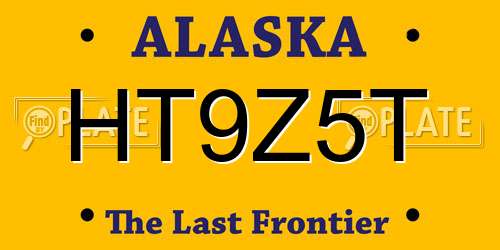 HT9Z5T Alaska License Plate