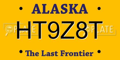 HT9Z8T Alaska License Plate