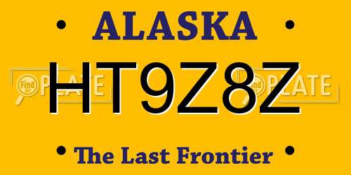 HT9Z8Z Alaska License Plate