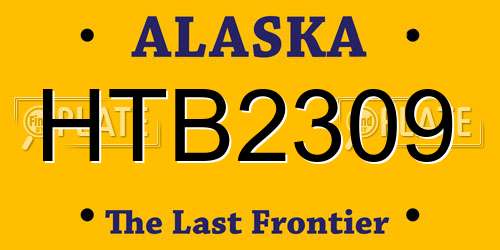 HTB2309 Alaska License Plate