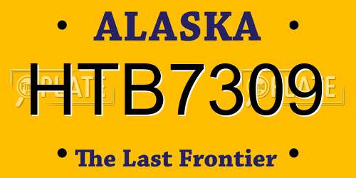 HTB7309 Alaska License Plate