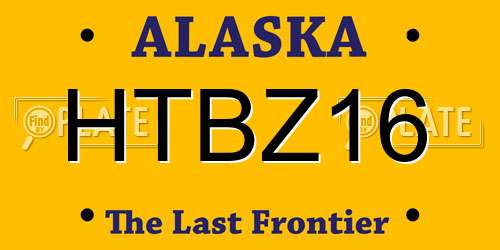 HTBZ16 Alaska License Plate