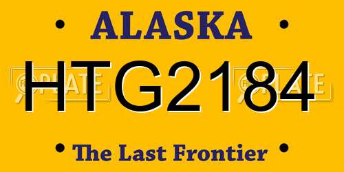 HTG2184 Alaska License Plate