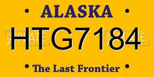 HTG7184 Alaska License Plate