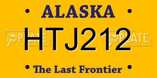 HTJ212 Alaska License Plate