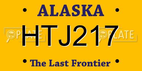 HTJ217 Alaska License Plate