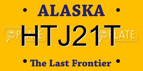 HTJ21T Alaska License Plate