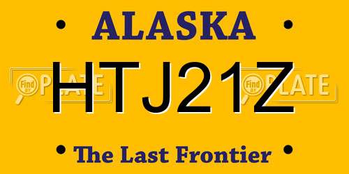 HTJ21Z Alaska License Plate