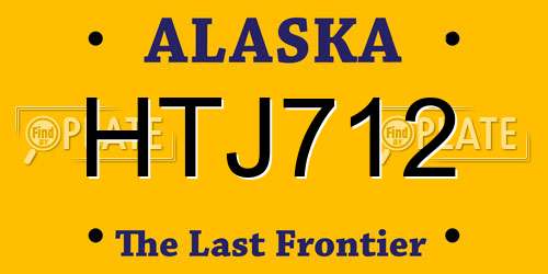 HTJ712 Alaska License Plate