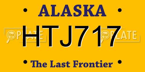 HTJ717 Alaska License Plate