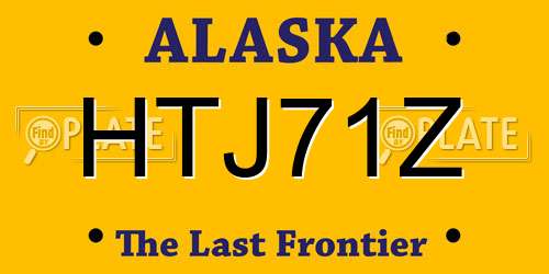 HTJ71Z Alaska License Plate