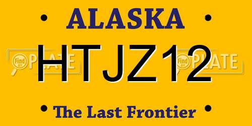 HTJZ12 Alaska License Plate