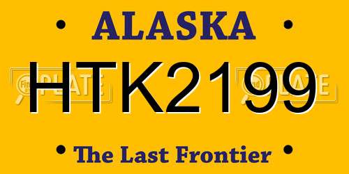 HTK2199 Alaska License Plate