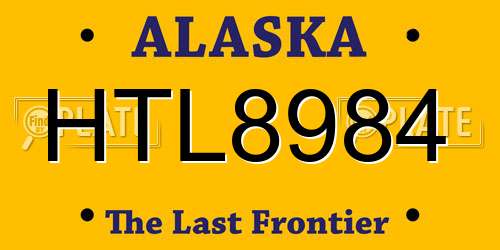 HTL8984 Alaska License Plate