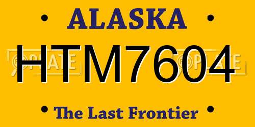 HTM7604 Alaska License Plate