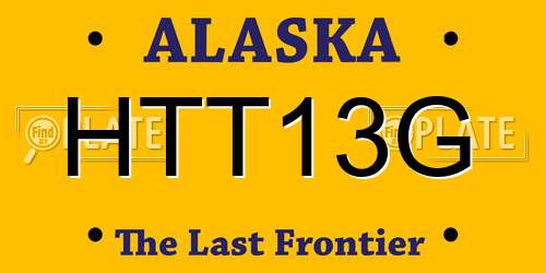 HTT13G Alaska License Plate